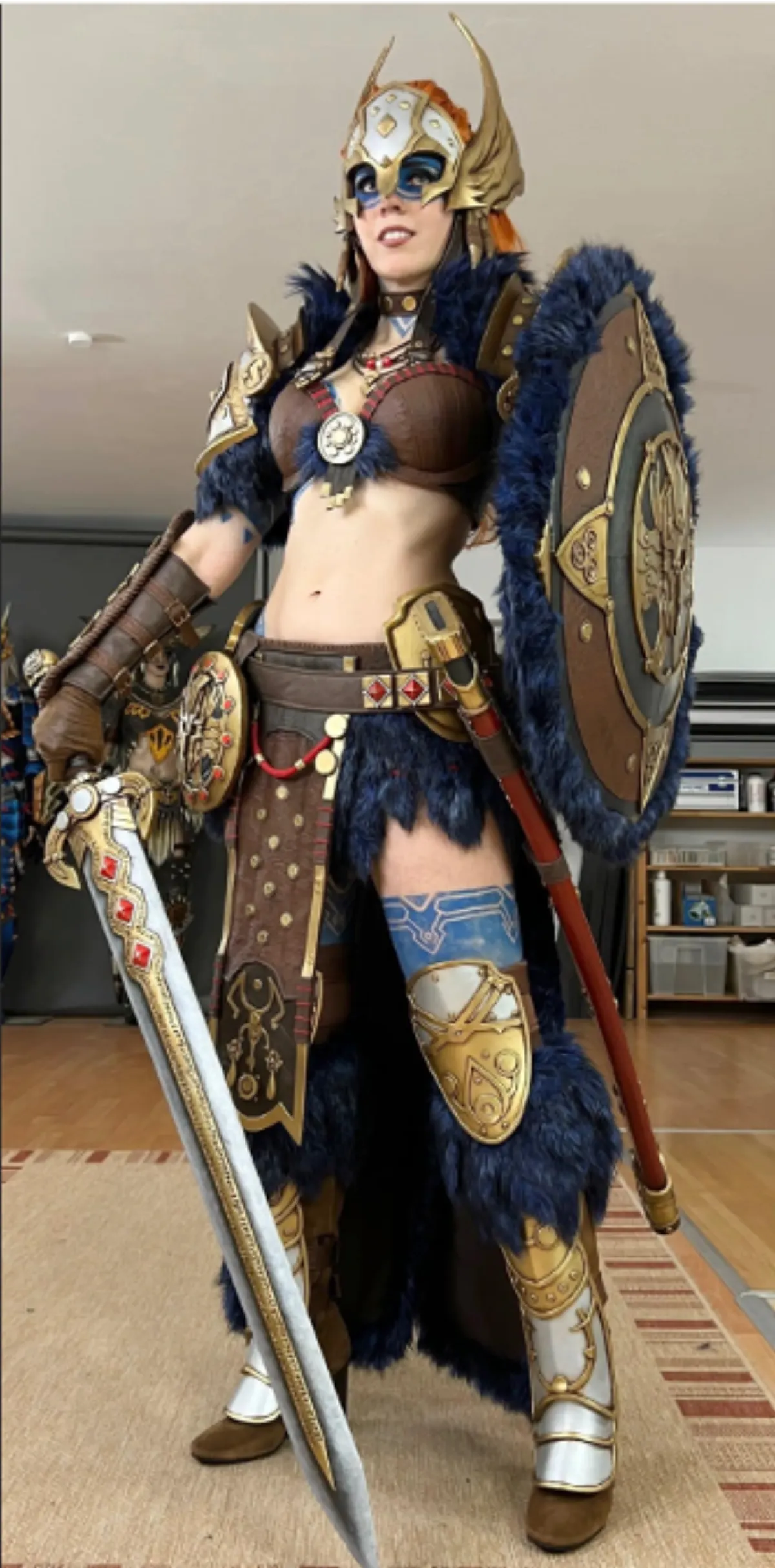 Front view of the finished Valkyrie costume.